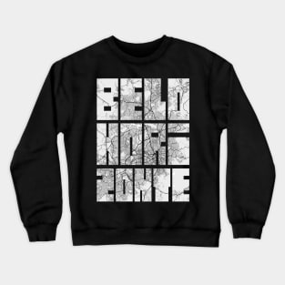 Belo Horizonte, Maharashtra, Brazil City Map Typography - Light Crewneck Sweatshirt